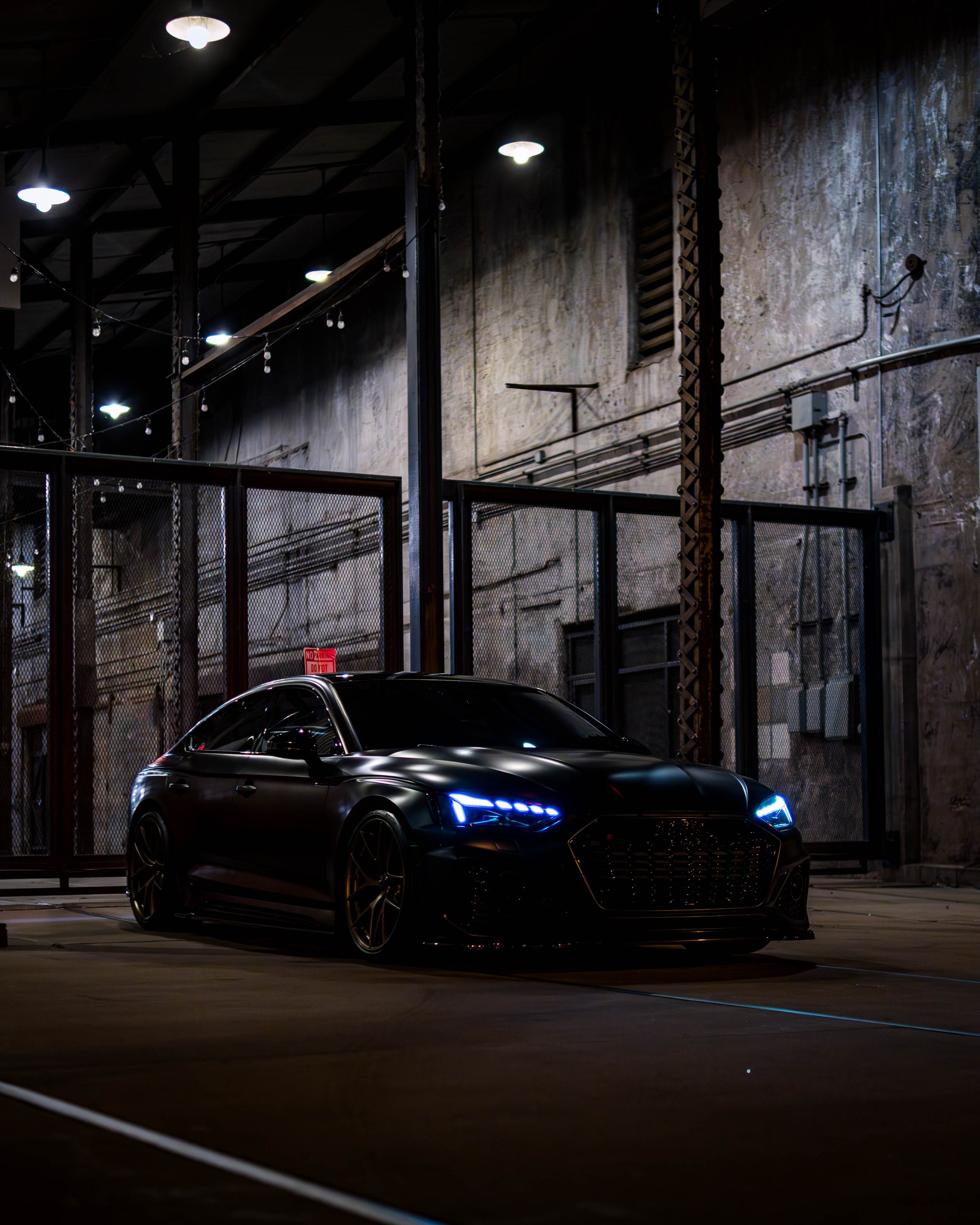 Audi RS5 night automotive photography in Minneapolis